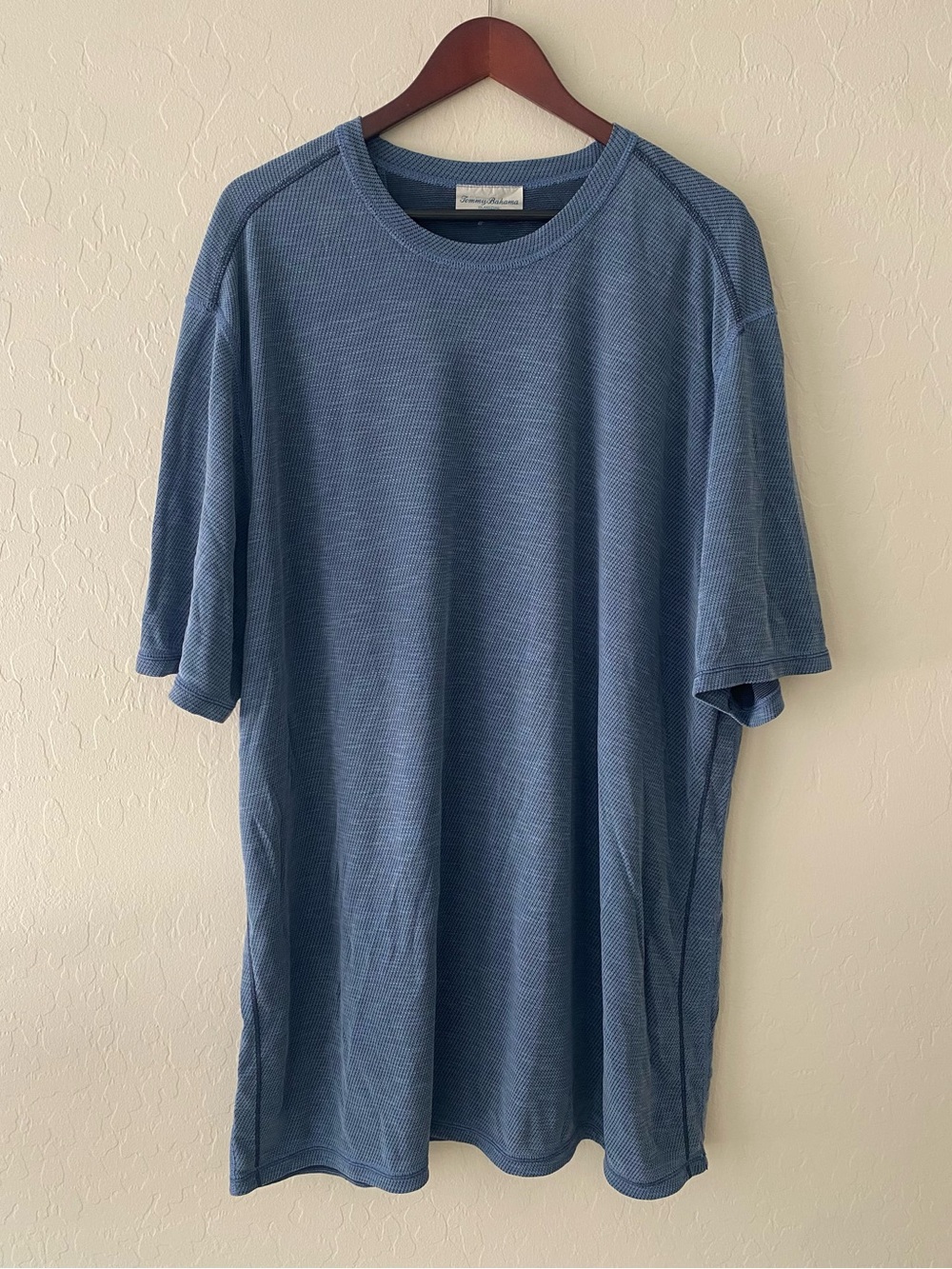 Tommy Bahama Men’s Reversible Blue Short Sleeve Crew Neck Tee, 3XL